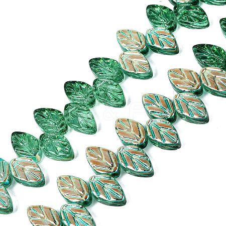 Electroplate Transparent Glass Beads Strands EGLA-N056-03A-12-1