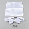 Polyester Pocket Towel Accessories & Bowknot Ties & Iron Cuffinks Sets AJEW-WH20007-78E-1