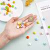 100Pcs 12MM Silicone Abacus Beads Silicone Beads Bulk Colorful Spacer Beads Silicone Bead Kit for Keychains Bracelets Necklaces DIY Crafts Making JX320A-3