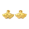 Leaf Ion Plating(IP) 304 Stainless Steel Stud Earrings EJEW-H013-32G-1