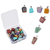 21 Pcs 7 Colors Red Rainbow Jasper & Topaz Jade & Tiger Eye & Green Aventurine & Blue Spot Stone & Amethyst & Turquoise Pendants G-SC0002-18P-1