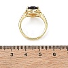 Brass & Purple Heart Cubic Zirconia Finger Rings for Women CU-CBA7E55-14G-5