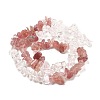 Natural Quartz Crystal & Strawberry Quartz Beads Strands G-L610-A26-01-3