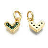 Brass Micro Pave Cubic Zirconia Charms KK-N227-33G-03-NF-2