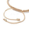 Brass Beaded Braided Bead Bracelets BJEW-JB12817-6