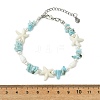 Shell Pearl & Synthetic Turquoise & Natural Larimar Beaded Bracelets for Women BJEW-JB14111-4