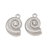 304 Stainless Steel with Crystal Rhinestone Charms RB-CBABFDA-11B-P-1