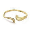 Snake Shape Brass Micro Pave Cubic Zirconia Cuff Bangles BJEW-D039-07G-2