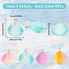32Pcs 4 Colors Gradient Color Transparent Resin Pendants RESI-SC0003-31-2