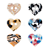6Pcs 6 Colors Cellulose Acetate Buttons BUTT-HS0001-06-1