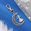 Angel Glass & Hollow Moon Alloy Pendant Decorations HJEW-JM02781-1