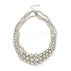 CCB Multi Layer Geometric Metal Round Bead Necklace NJEW-K261-10P-2