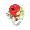 Afternoon Tea Resin & Plastic Adjustable Finger Rings for Women RJEW-K317-01A-2