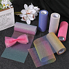 10 Yards Rainbow Color Polyester Tulle Fabric Rolls OCOR-WH0082-136E-4