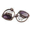 Natural Amethyst and Quartz Crystal Pendants G-Z101-04R-2