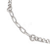 304 Stainless Steel Twisted Curb & Cable Chain Bracelets for Women BJEW-JB13119-3