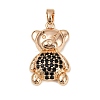 Brass Micro Pave Cubic Zirconia Pendants KK-E795-24KCG-02-1