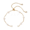 Natural Cultured Freshwater Pearl Potato Bead with Brass Cable Chain Slider Bracelet Making AJEW-JB01576-1