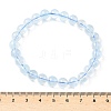 Natural Aquamarine Round Bead Stretch Bracelets for Men Women BJEW-U034-01C-03-5