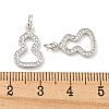 Rack Plating Brass Micro Pave Clear Cubic Zirconia Pendants KK-B093-09P-3