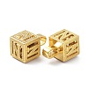 Alphabet Brass Micro Pave Clear Cubic Zirconia Pendants ZIRC-O045-01G-N-3