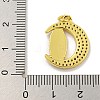 Virgin Mary Theme Rack Plating Brass Micro Pave Cubic Zirconia Pendants KK-C074-70G-01-3