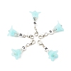 Frosted Flower Transparent Acrylic Pendant Decoration HJEW-JM00628-02-1