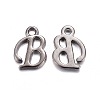 Gunmetal Plated Alloy Letter Pendants PALLOY-J718-01B-B-1