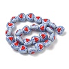 Heart Pattern Handmade Porcelain Enamel Beads PORC-G016-03M-2