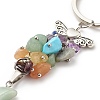Moon Natural & Synthetic Mixed Stone Chips & Pendant Keychain KEYC-JKC00360-5