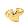 Heart Brass Open Cuff Rings for Women RJEW-A048-14G-2