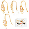 Beebeecraft 24Pcs 4 Style Brass Micro Pave Clear Cubic Zirconia Earring Hooks KK-BBC0012-32-1