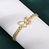 Brass Micro Pave Clear Cubic Zirconia Link Bracelets LS-BJEW-Z082-03G-01-3