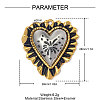 304 Stainless Steel with Enamel Pendants SA-OY003-44G-02-2