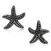 1 Pair Starfish Brass Micro Pave Clear Cubic Zirconia Studs Earrings EJEW-SZ0002-08EB-1