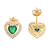 Cubic Zirconia Heart Stud Earrings EJEW-N011-59D-1