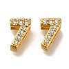 Rack Plating Number Brass Micro Pave Clear Cubic Zirconia Silde Charms KK-A231-13H-1