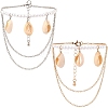 2Pcs 2 Colors Natural Shell Charm Bracelets BJEW-CY0001-04-1