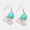 Synthetic Turquoise Pendants and Dangle Earrings Jewelry Sets SJEW-F143-01P-4