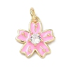 Brass Pave Clear Cubic Zirconia Pendants KK-H255-06G-01-1