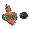 Cross Alloy Black Enamel Pins Brooches JEWB-M049-01EB-01-3