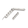 925 Sterling Silver Cubic Zirconia Twister Clasps STER-WH0007-28A-P-3