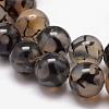 Natural Dragon Veins Agate Bead Strands G-K166-14-6mm-01-5