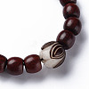Lotus Bodhi Mala Bead Bracelets BJEW-N010-007-3