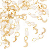 30Pcs 3 Styles Natural Cultured Freshwater Pearl & 201 Stainless Steel Moon Pendants PALLOY-TAC0317-3