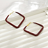 Brass Rhombus Hoop Earrings LS-EJEW-A121-12E-G-1