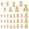   48Pcs 8 Styles Alloy Bear Pendants PALLOY-PH0002-15-RS-1