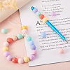 100Pcs 10 Colors Food Grade Eco-Friendly Silicone Focal Beads SIL-TA0001-28-8