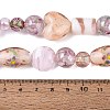 Handmade Foil Glass with Gold Sand Lampwork Beads Strands FOIL-Q002-08F-4