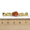 Natural Banded Agate with Brass Fold Over Clasps G-G141-02G-03-3